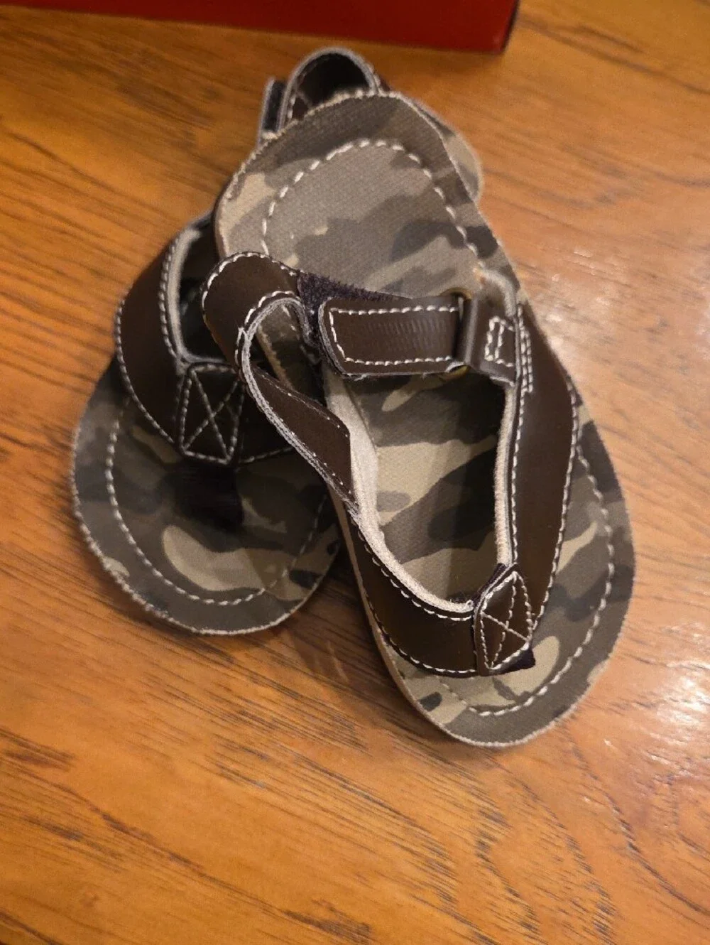Toddler Camouflage Sandals with Brown Straps